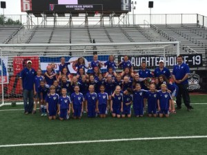 the U 11 and U 9 Carmel FC Girls at Indy 11 night May 16, 2015 
